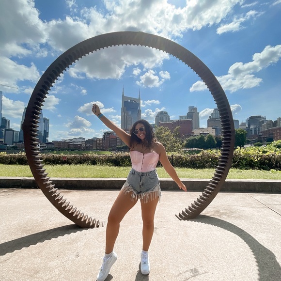 Denim Rhinestone Shorts - Picture 3 of 3